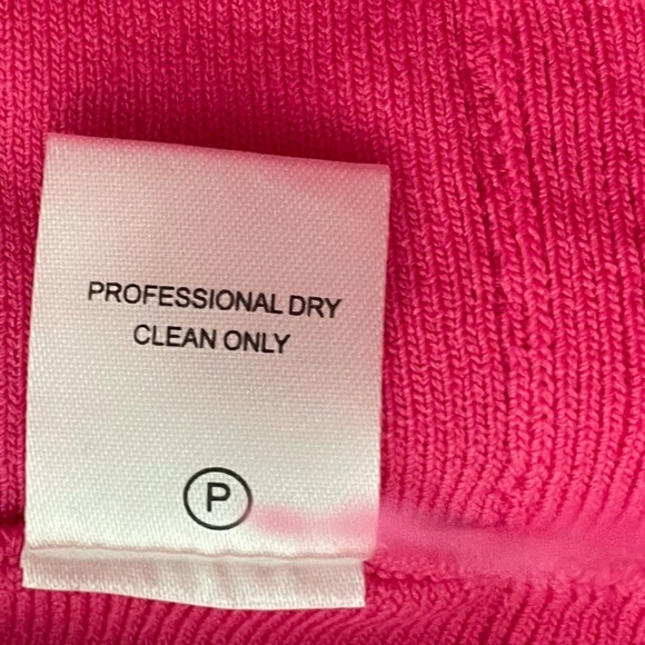 STAUD Etta Dress Feather Trim Stretch Knit Mini Bright Pink Party Festival XS - Picture 7 of 13